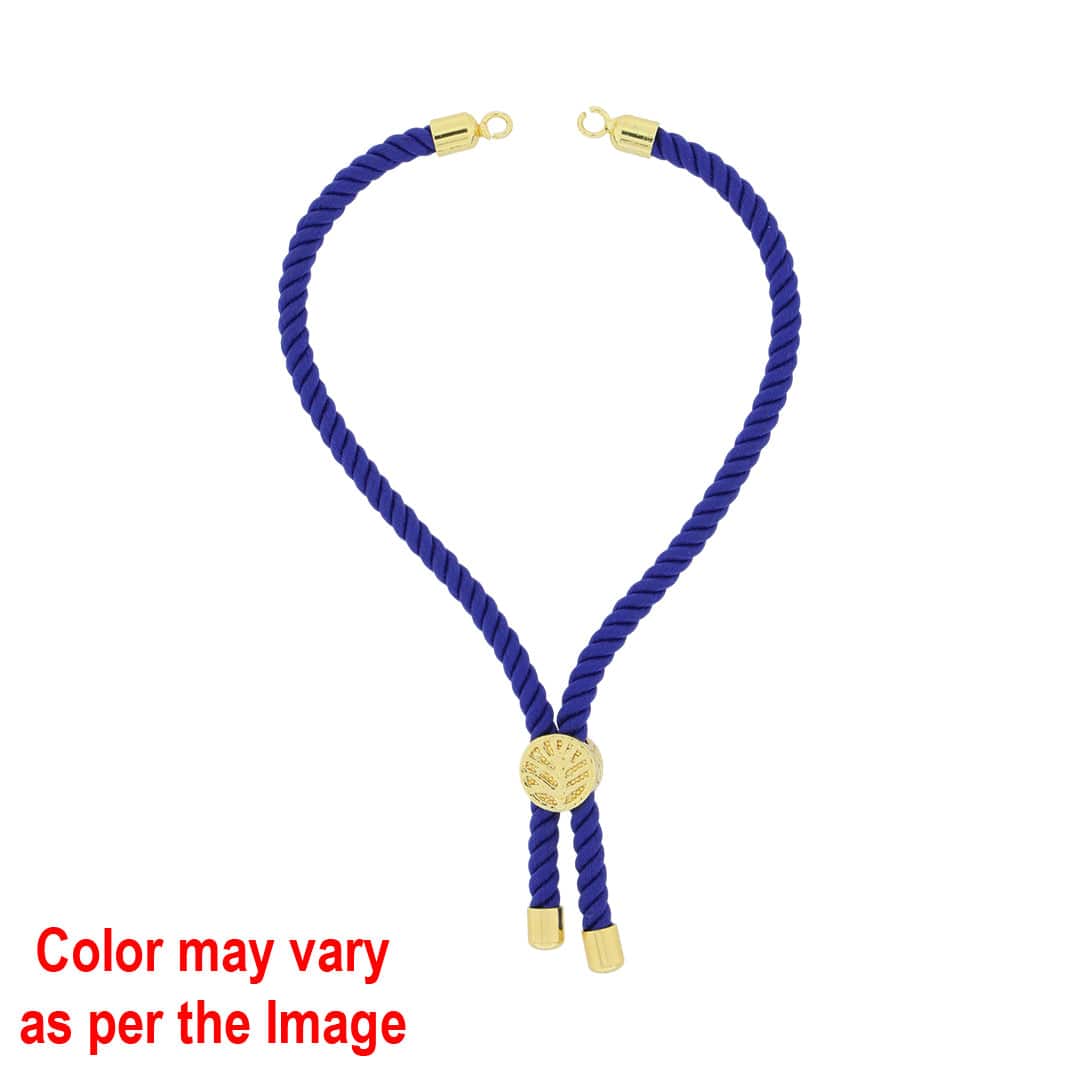 Crafteria White Colour Rope Bracelet with Gold Accents and Centerpiece