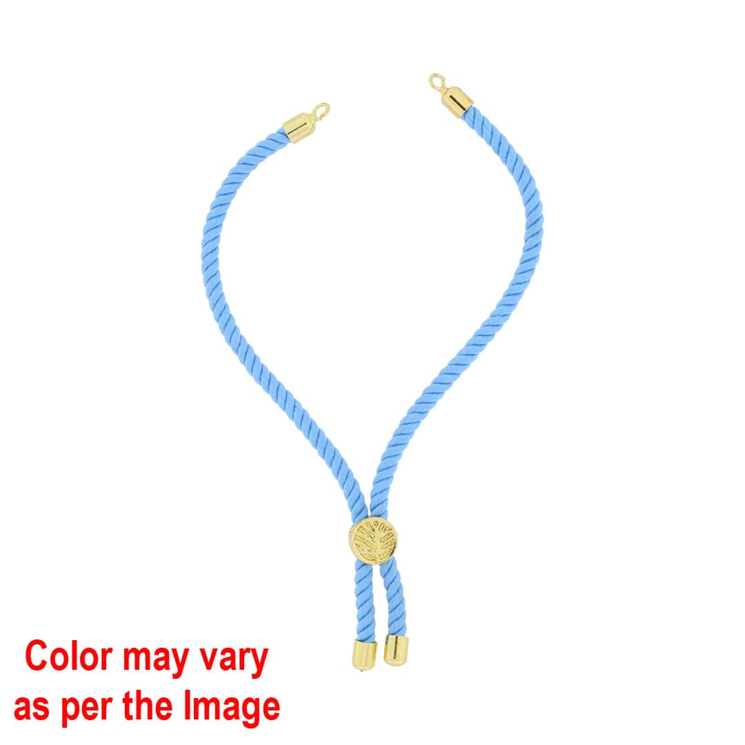 Colour Rope Bracelet with Gold Accents and Centerpiece (Light Blue) JM079C05