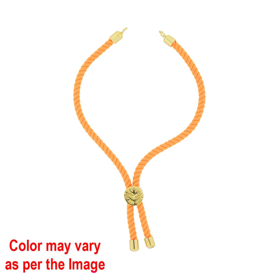 Crafteria Light Blue Colour Rope Bracelet with Gold Accents and Centerpiece
