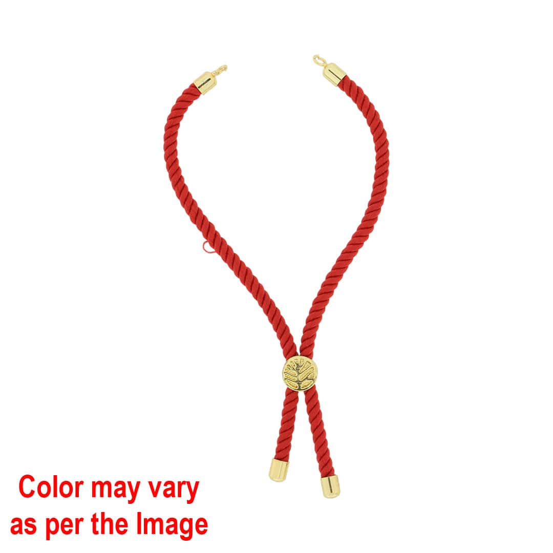 Crafteria D Pink Colour Rope Bracelet with Gold Accents and Centerpiece