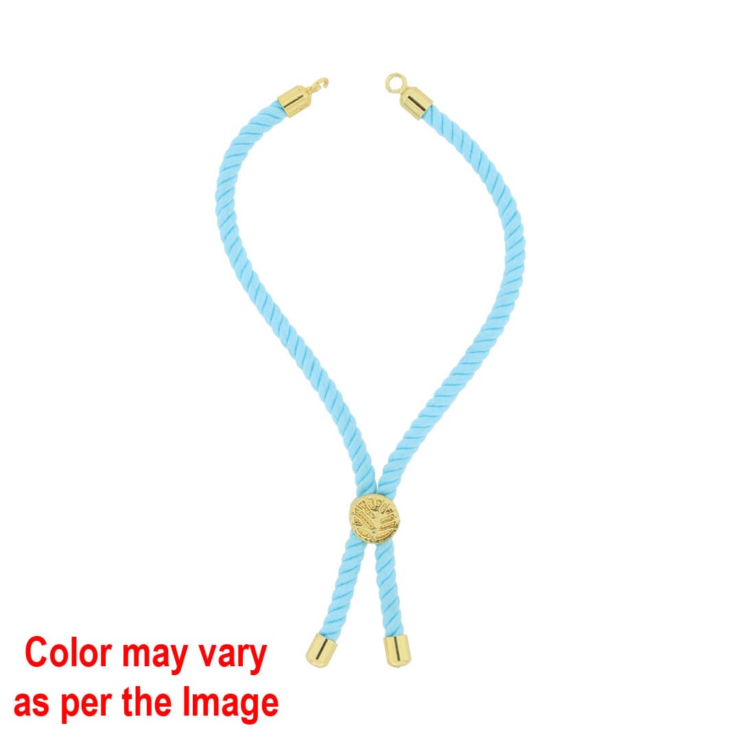 Crafteria Red Colour Rope Bracelet with Gold Accents and Centerpiece