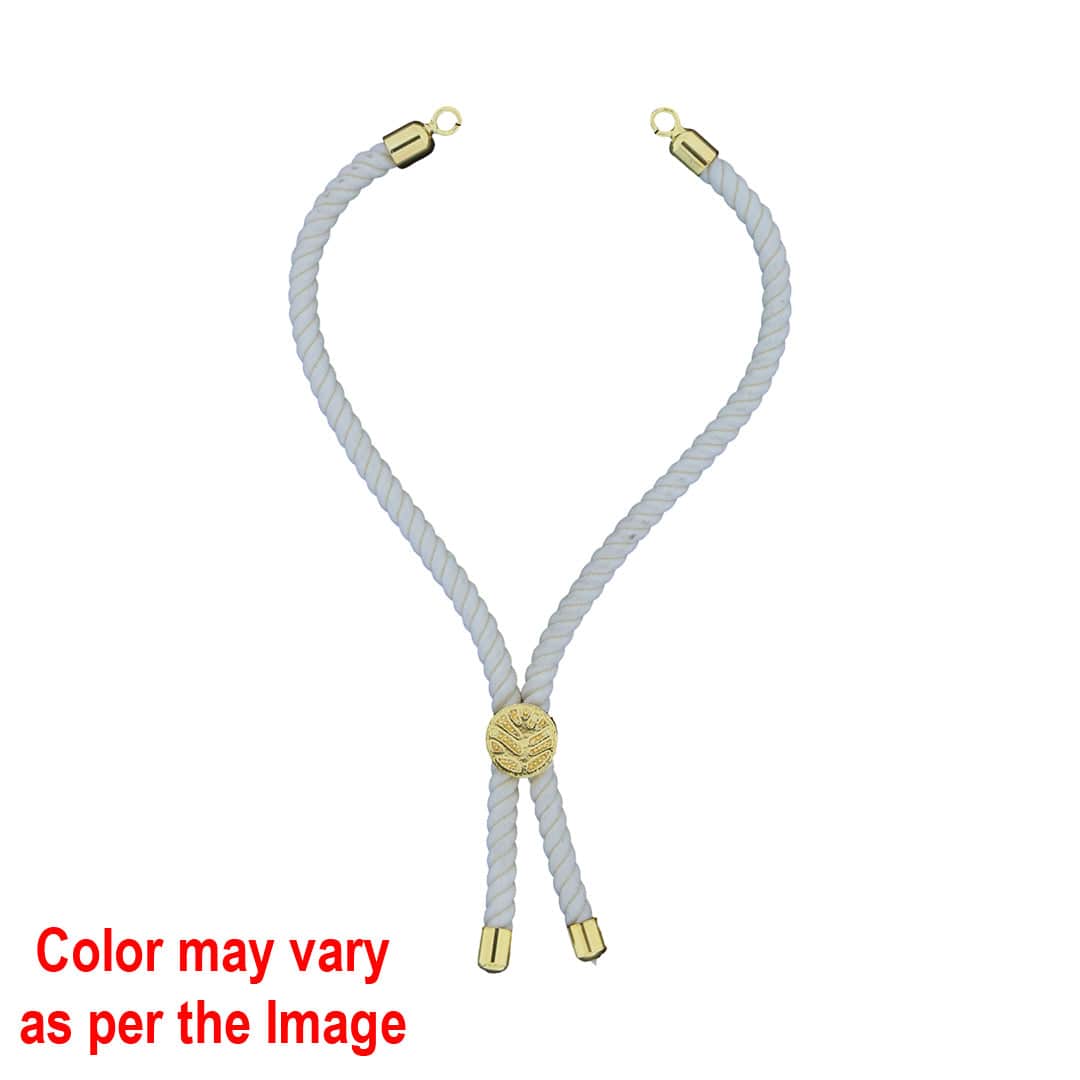 Crafteria L.Fluorescent orange Colour Rope Bracelet with Gold Accents and Centerpiece