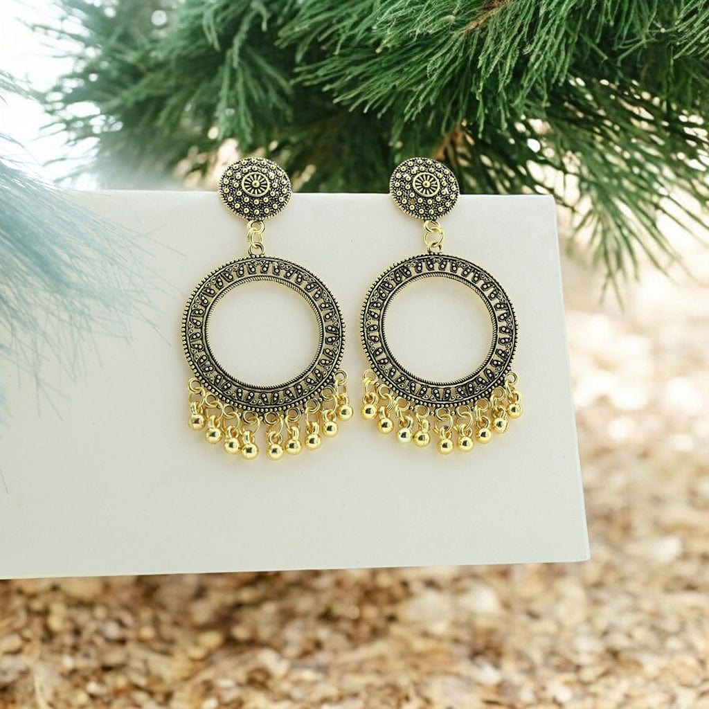 Crafteria Oxidized Gold Jhumka Design 3