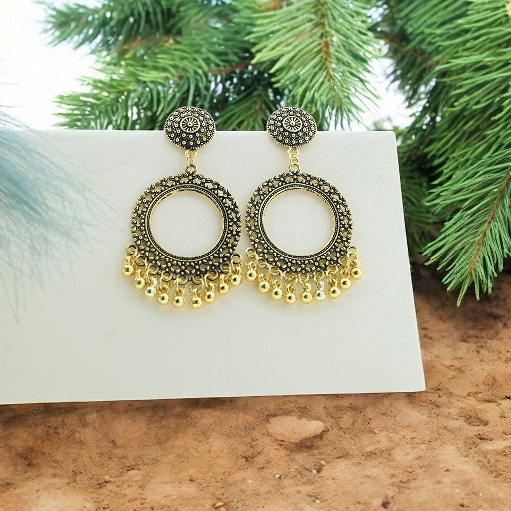 Crafteria Oxidized Gold Jhumka Design 5