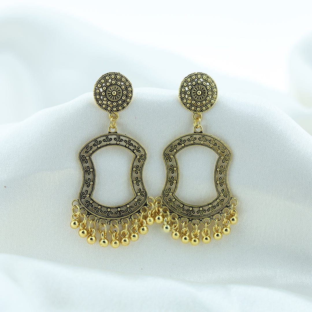 Crafteria Oxidized Gold Jhumka Design 18