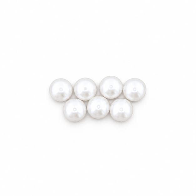6MM White Pearl Moti – Round Glossy Craft Pearl Beads for Jewellery Making, DIY & Decoration | Pack of Approx. 25 GM MT0602