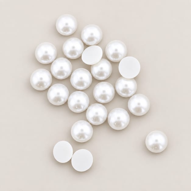 12MM White Pearl Moti – Round Glossy Craft Pearl Beads for Jewellery, DIY & Decoration | Pack of Approx. 25 GM MT1203