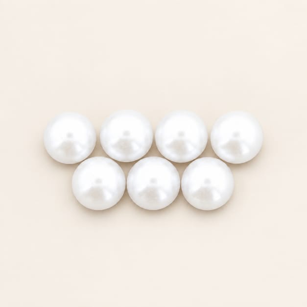 12MM White Pearl Moti – Round Glossy Craft Pearl Beads for Jewellery, DIY & Decoration | Pack of Approx. 25 GM MT1203