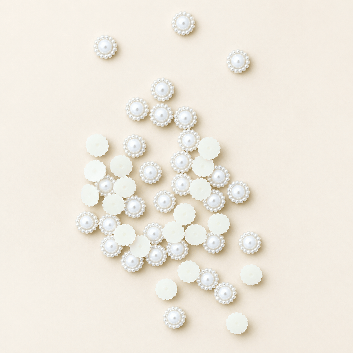 10MM White Beaded Border Moti – Decorative Pearl Embellishment for DIY Craft, Jewellery & Accessories | Pack of Approx. 25 GM MTS1001