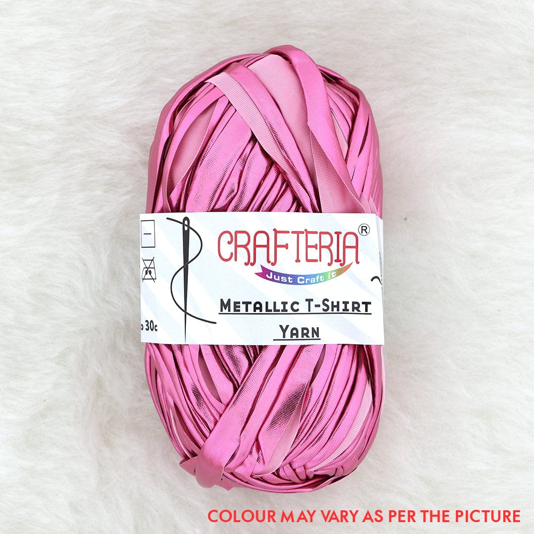 Crafteria Pink Metallic T-Shirt Yarn