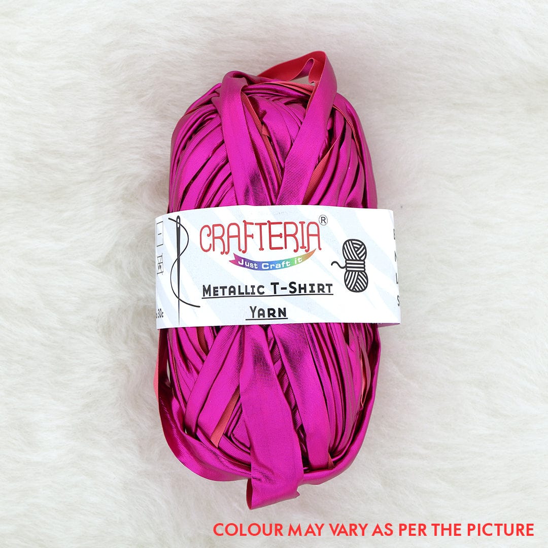 Crafteria Magenta Metallic T-Shirt Yarn