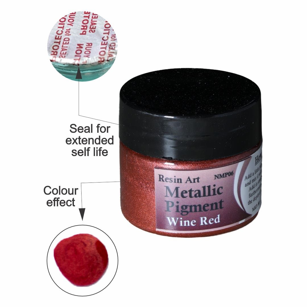 JUST CRAFT IT METALLIC RESIN PIGMENT Wine Red Metallic Pigment