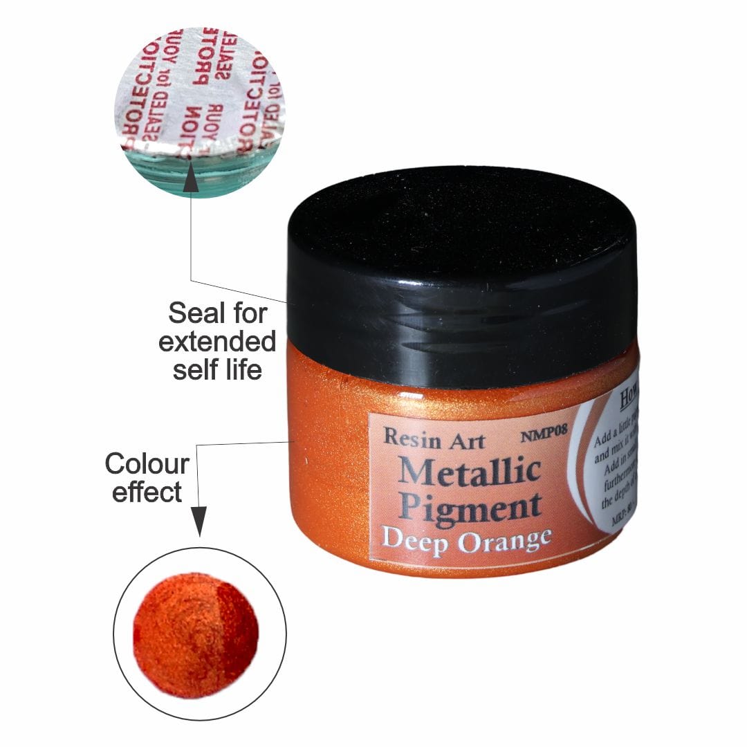 JUST CRAFT IT METALLIC RESIN PIGMENT Deep Orange Metallic Pigment