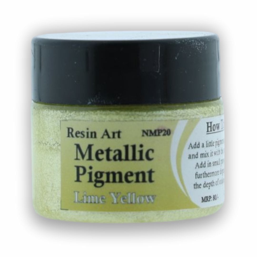 JUST CRAFT IT METALLIC RESIN PIGMENT Lime Yellow Metallic Pigment