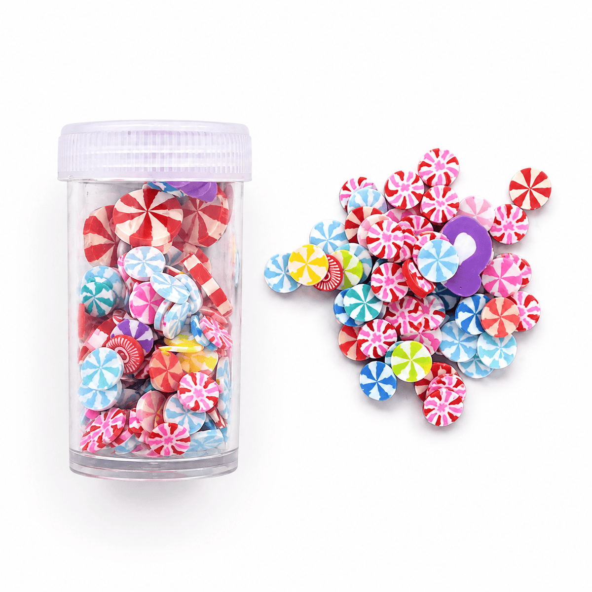 GENERIC Assorted Candy Swirl Polymer Clay Embellishments