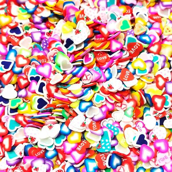 Texted Heart Polymer Chips PCH25113