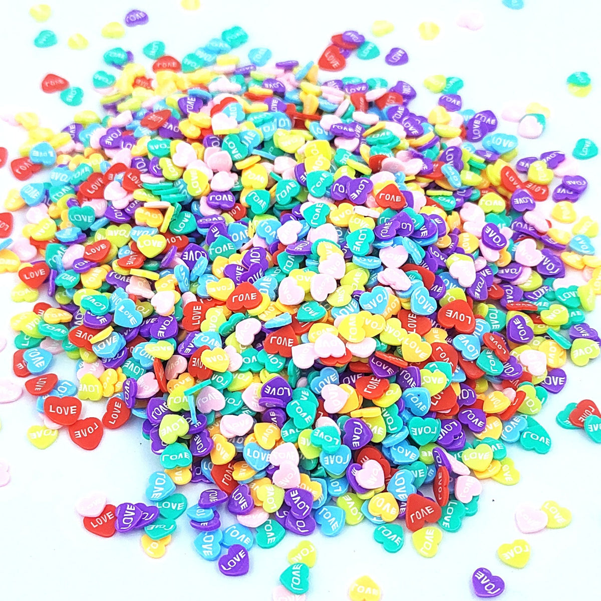 Heart Shape With Love Text Polymer Chips PCH25129