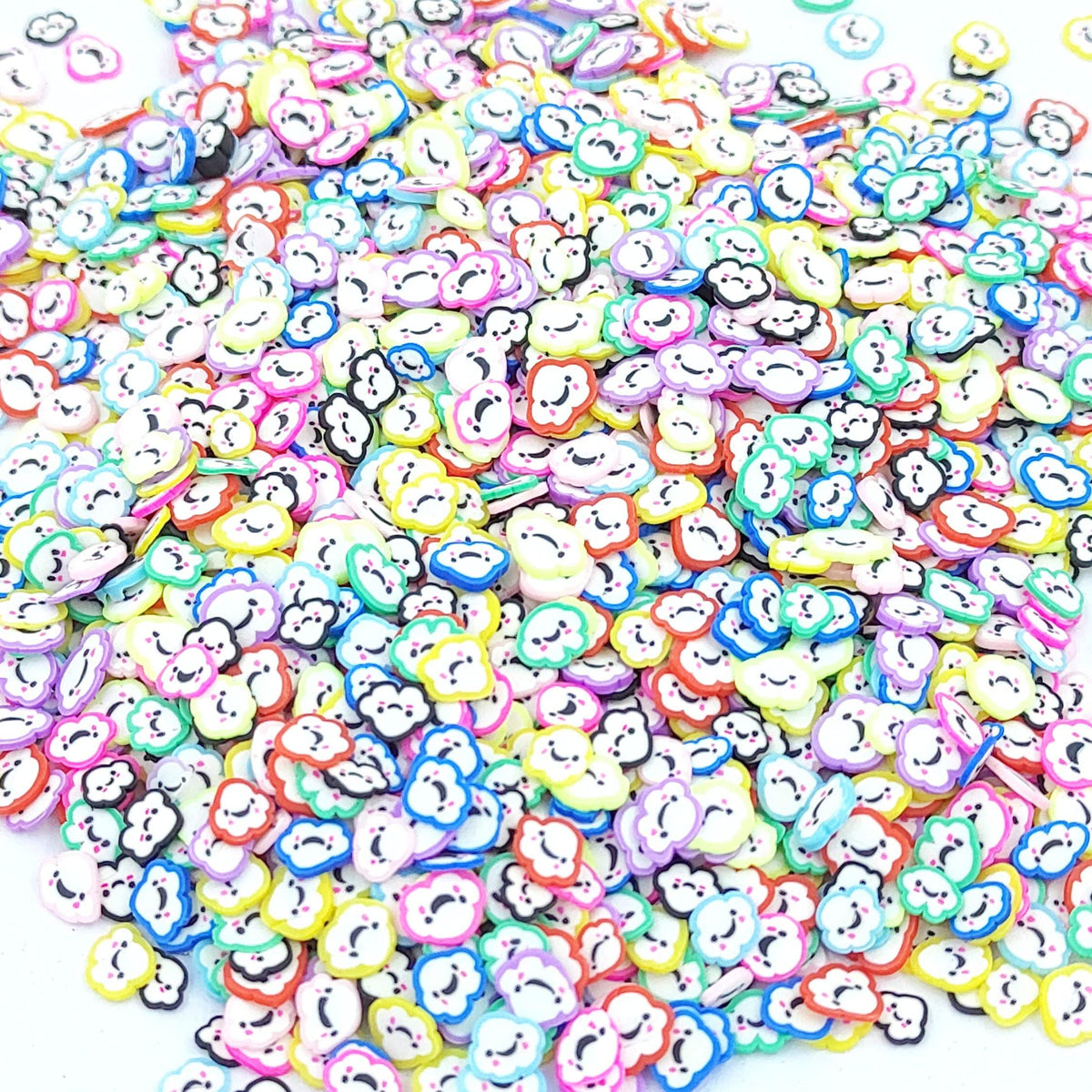 Cloud With Smilely Face Polymer Chips PCH25131