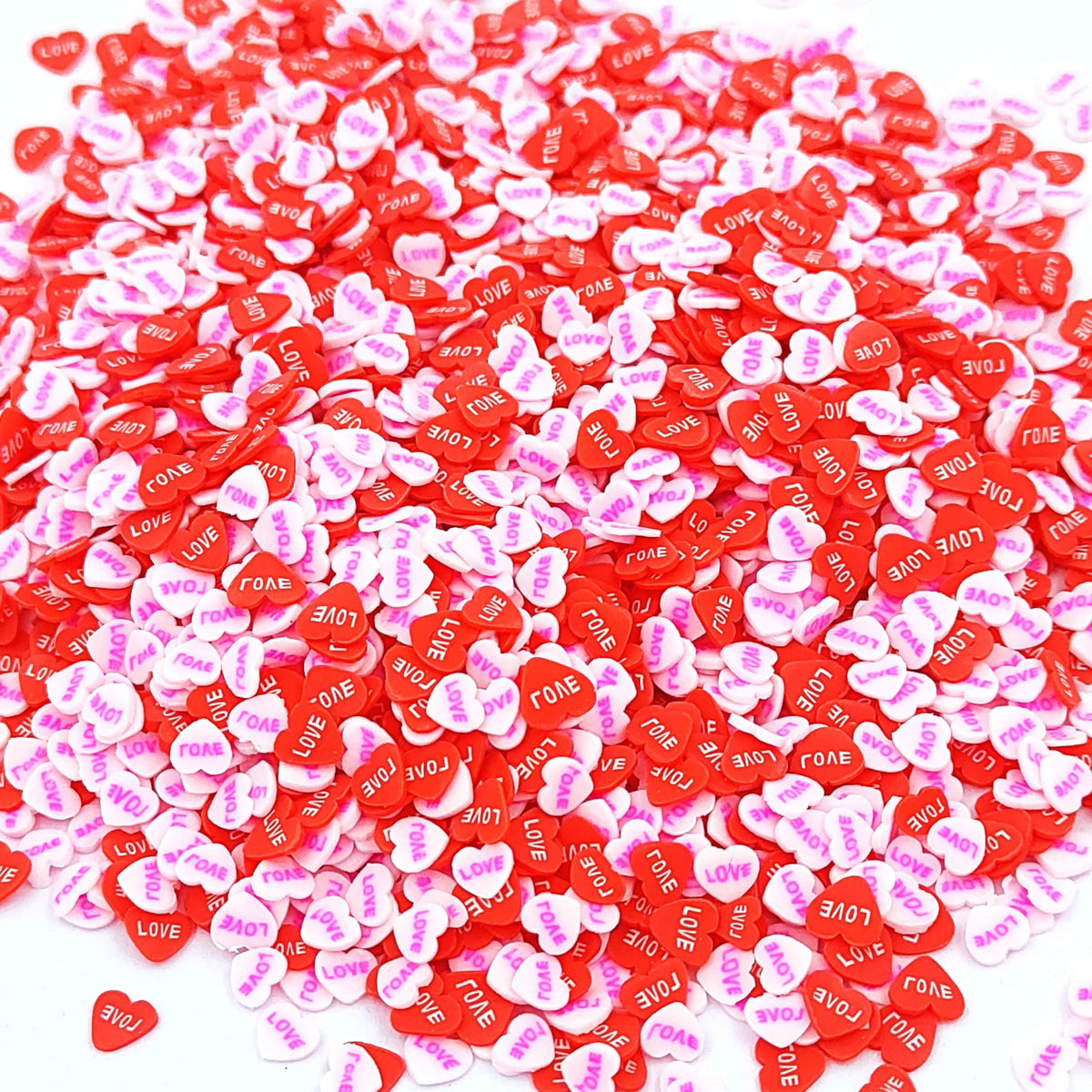 Heart Shape With Love Text Polymer Chips PCH25134