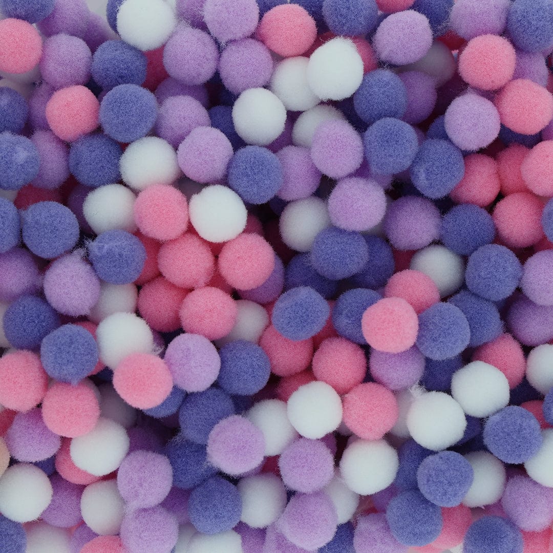 Crafteria Pastel Pink & Purple Monochrome 1 Cm Pom Pom Heavy