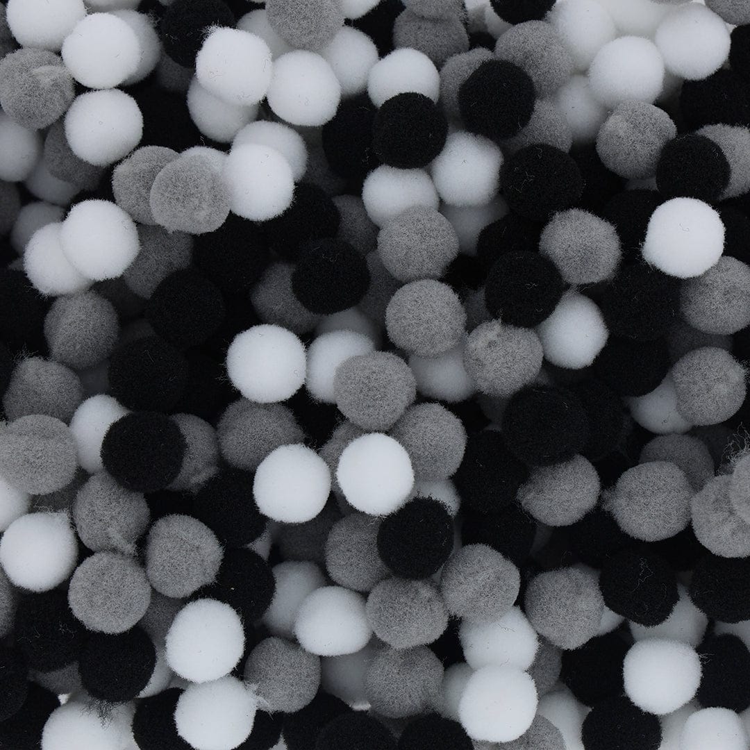 Crafteria Black & White Monochrome 1 Cm Pom Pom Heavy