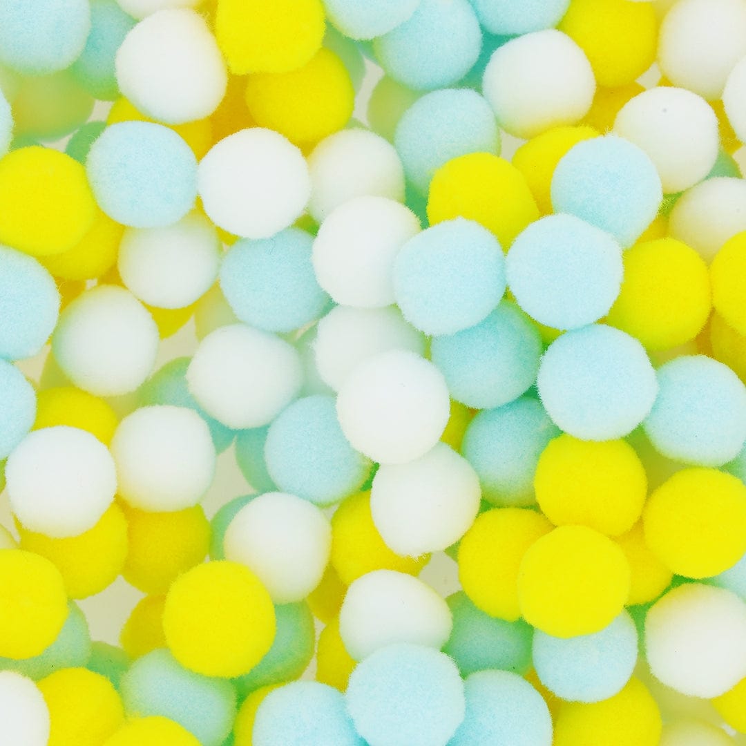 Crafteria Yellow & Pastel Blue Monochrome 2 Cm Pom Pom Heavy
