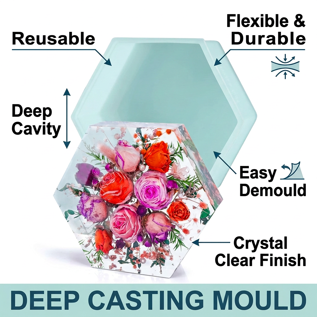 8" 50  Mm Deep Casting Hexagon Mould