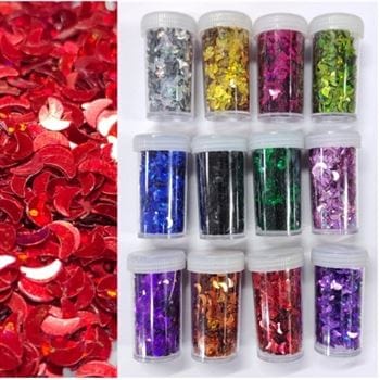 my store RESIN ACC GLITTERS HOLOGRAPHIC HALF MOON DESIGN