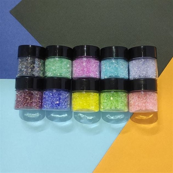 Glass Granules Small Rainbow (10Bottle/Set) RI07272