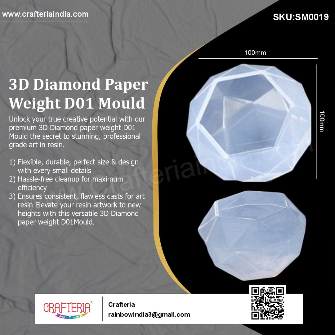 My Store Silicon Mould 3D Diamond Paper Weight D01 Mould