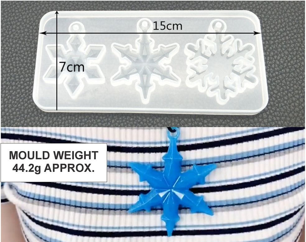 Crafteria 3 IN 1 SNOWFLAKES PENDANT & KEYCHAIN MOULD