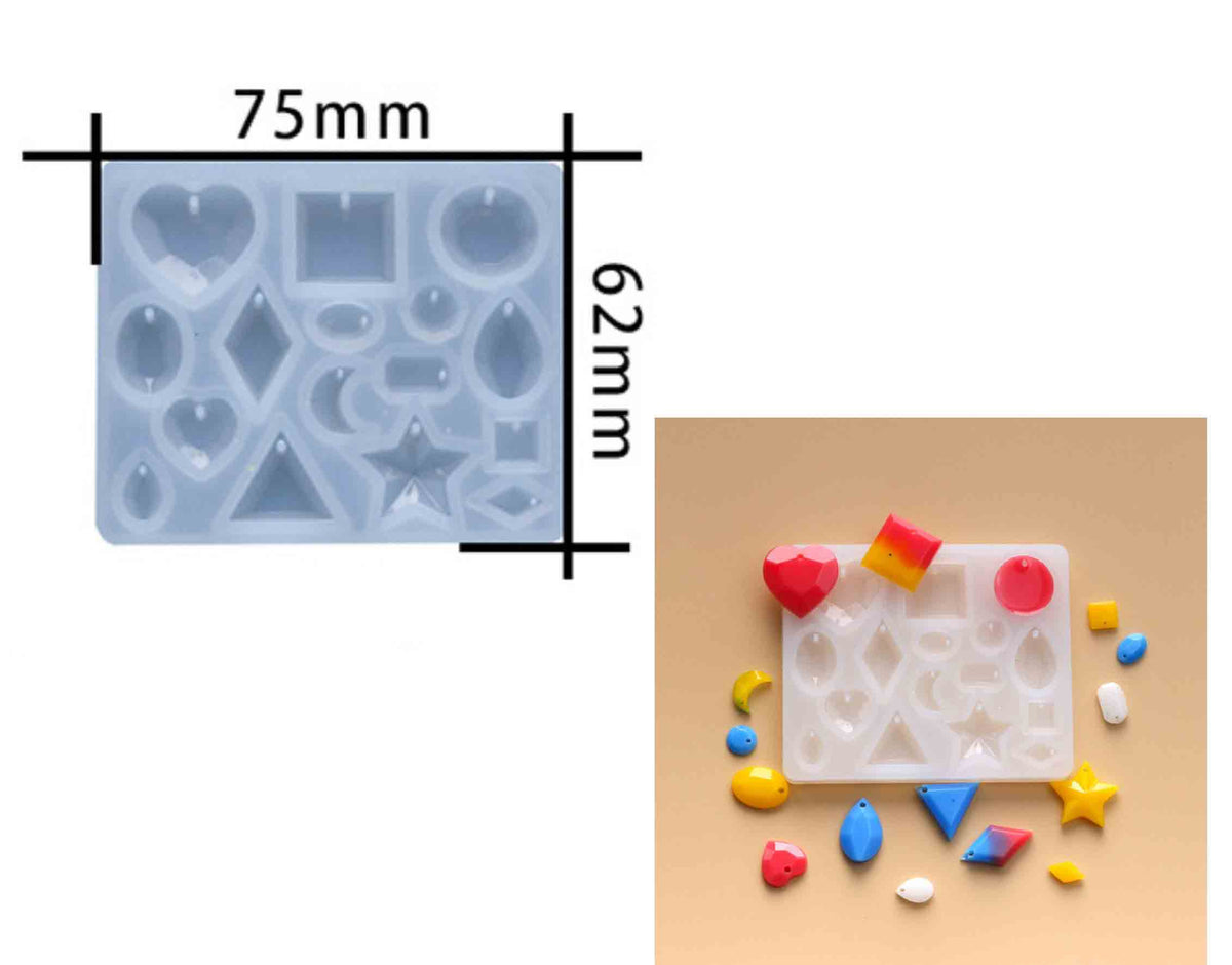 My Store Silicon Mould 16 CAVITY PENDANT JEWELLERY & KEYCHAIN MOULD