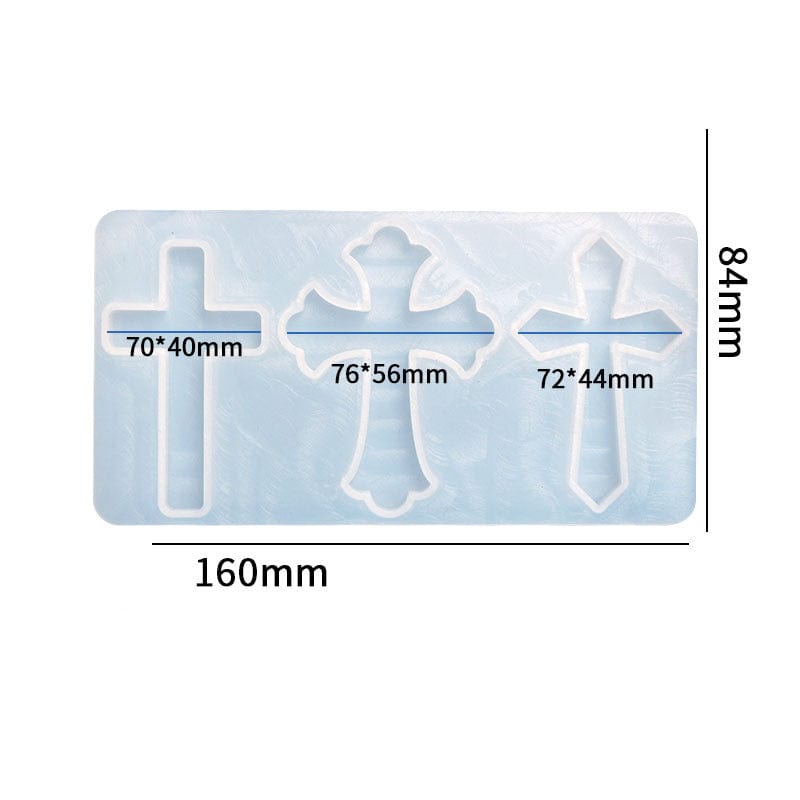 My Store Silicon Mould 3 Cavity Holy Cross Jewelery & Keychain Mould