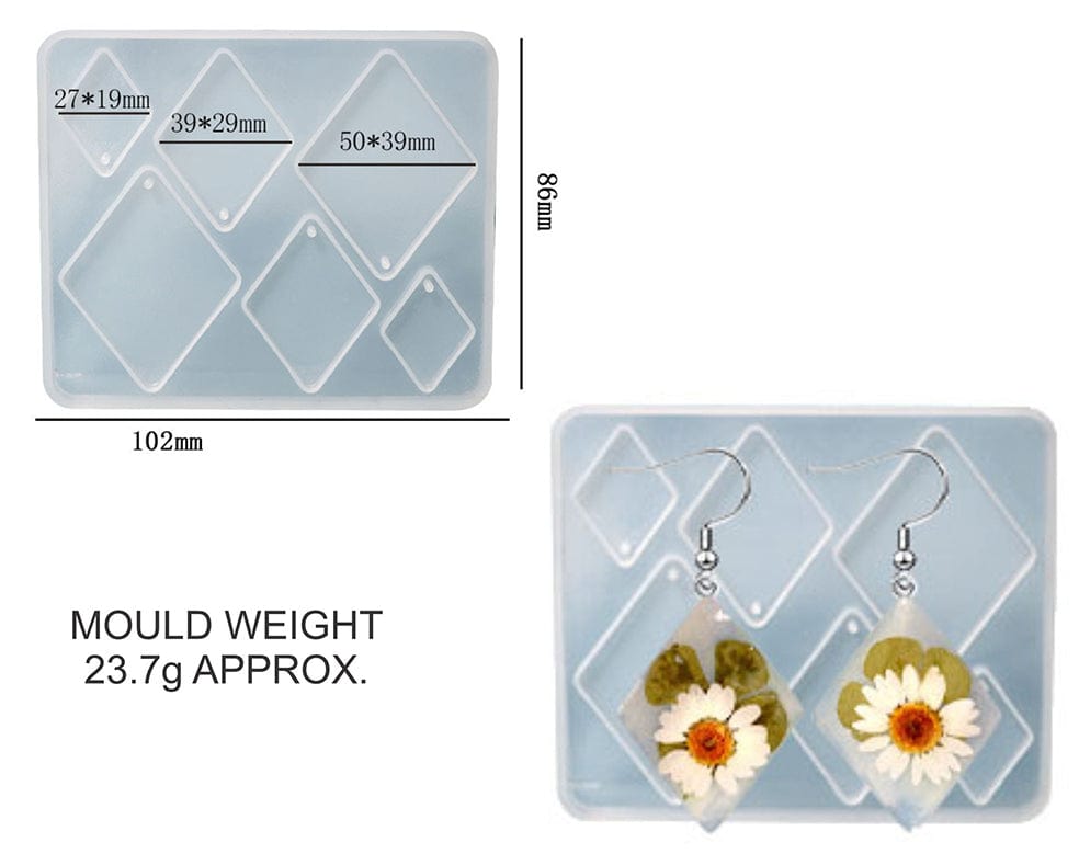 My Store Silicon Mould 6 IN 1 DIAMOND JEWELLERY & KEYCHAIN MOULD