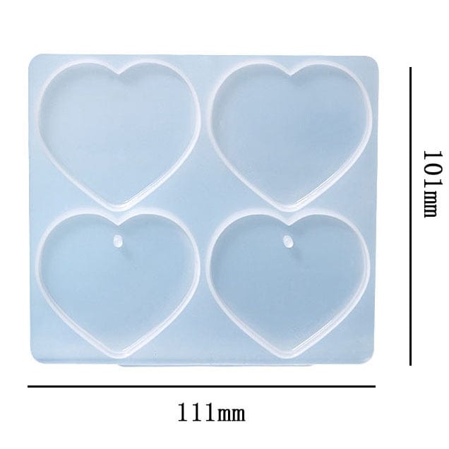 My Store Silicon Mould 4 Cavity Heart Rakhi ,Lumba ,Jewellery & Clip Mould