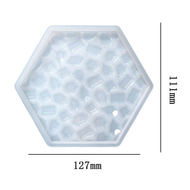 My Store Silicon Mould Hexagon Mosaic Texture Coaster Mould