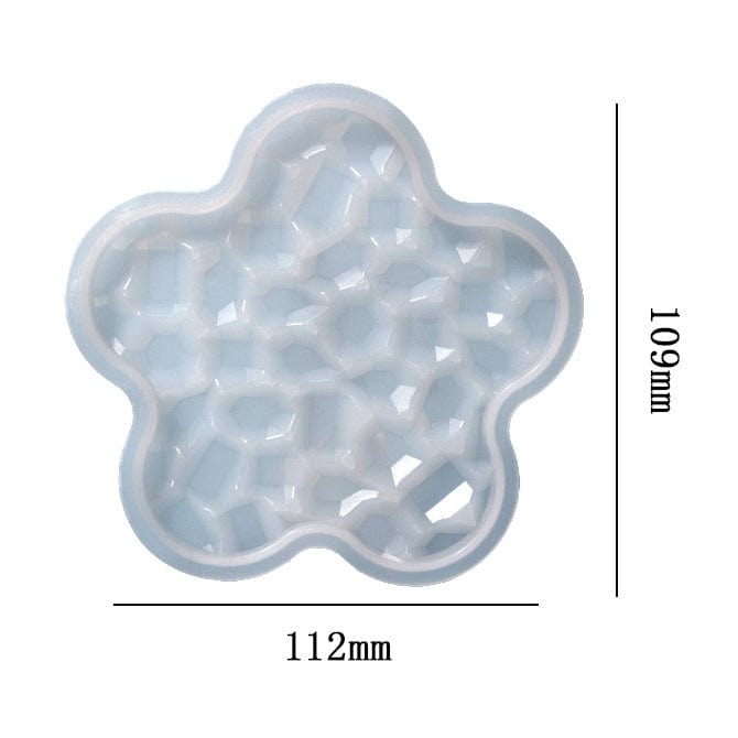 My Store Silicon Mould Flower Shaped Mosaic Texture Coaster Mould