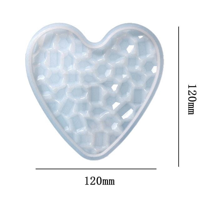 My Store Silicon Mould Heart Shaped Mosaic Texture Coaster Mould