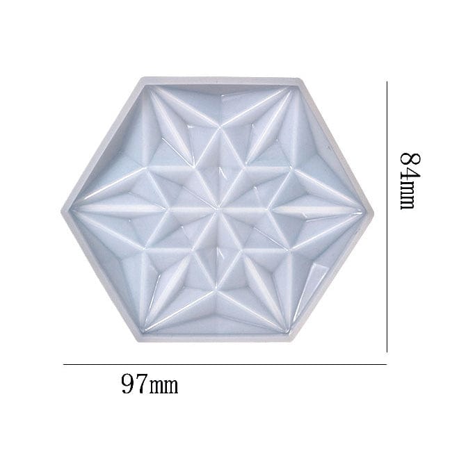 My Store Silicon Mould Hexagon With 3D 6 Corner Star Coaster Mould Design No : 2