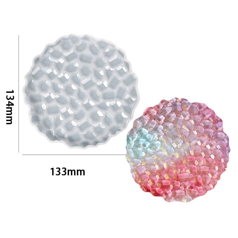 My Store Silicon Mould Round Agate Mosaic Texture Coaster Mould Des No : 2