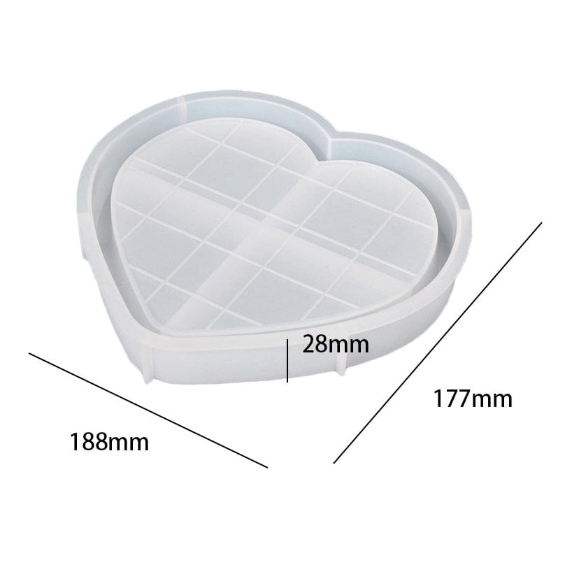 My Store Silicon Mould Heart Chess Board Texture Trinklet Tray Mould