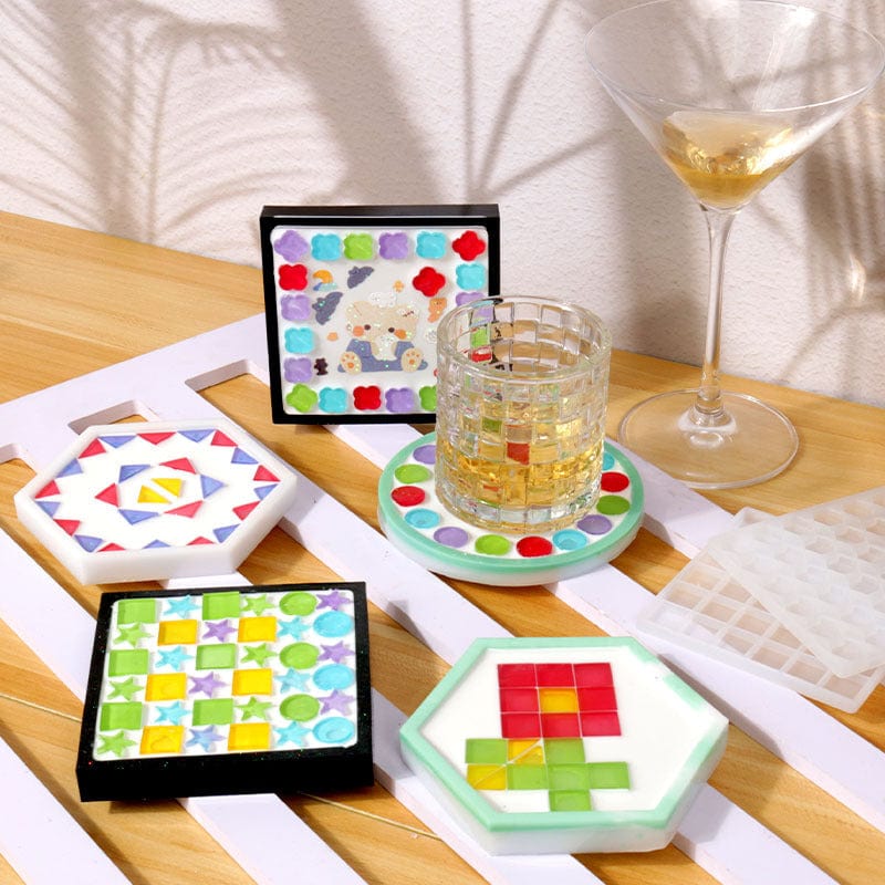 My Store Silicon Mould 36 Cavity Octagon Diamond Mosaic Mould For Recasting & Lippan Art