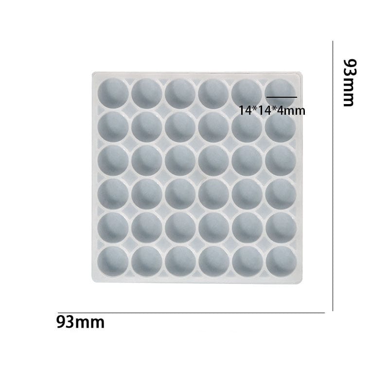 My Store Silicon Mould 36 Cavity Round Mosaic Mould For Recasting & Lippan Art