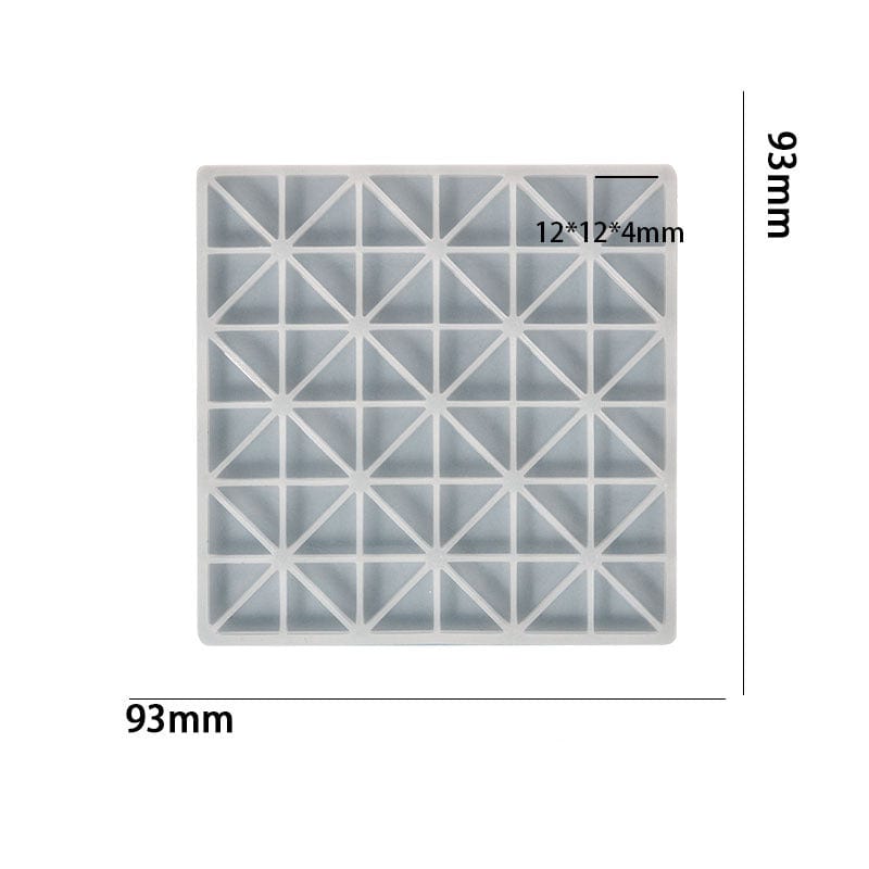 My Store Silicon Mould 72 Cavity Triangle Mosaic Mould For Recasting & Lippan Art