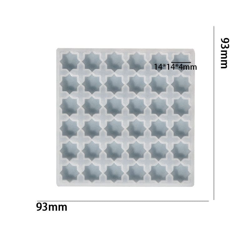 My Store Silicon Mould 36 Cavity 8 Corner Mosaic Mould For Recasting & Lippan Art