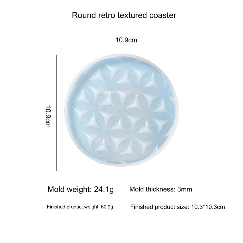 My Store Silicon Mould Round Textured Coaster Mould