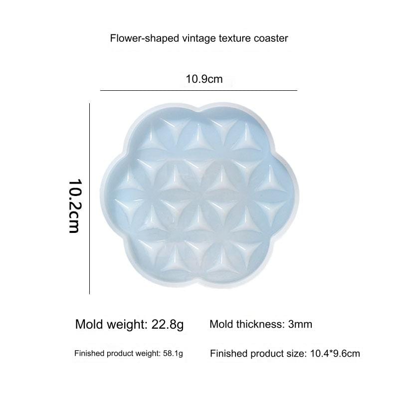 My Store Silicon Mould Flower Textured Coaster Mould