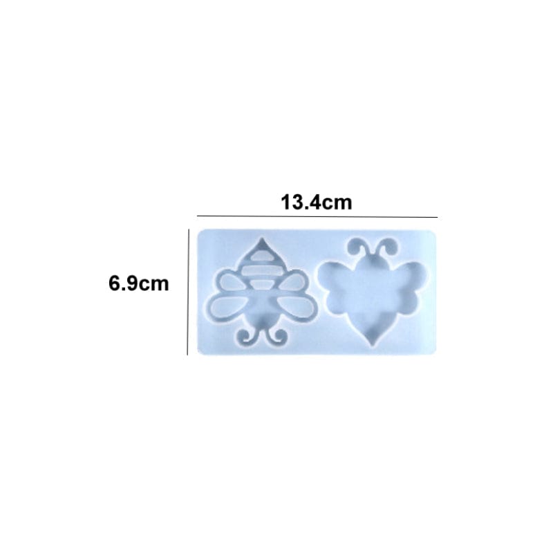 My Store Silicon Mould 2 Cavity Honeybee Keychain ,Pendant & Clip Mould