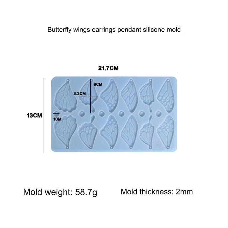 My Store Silicon Mould 18 Cavity Butterfly Wings Pendant & Keychain Mould
