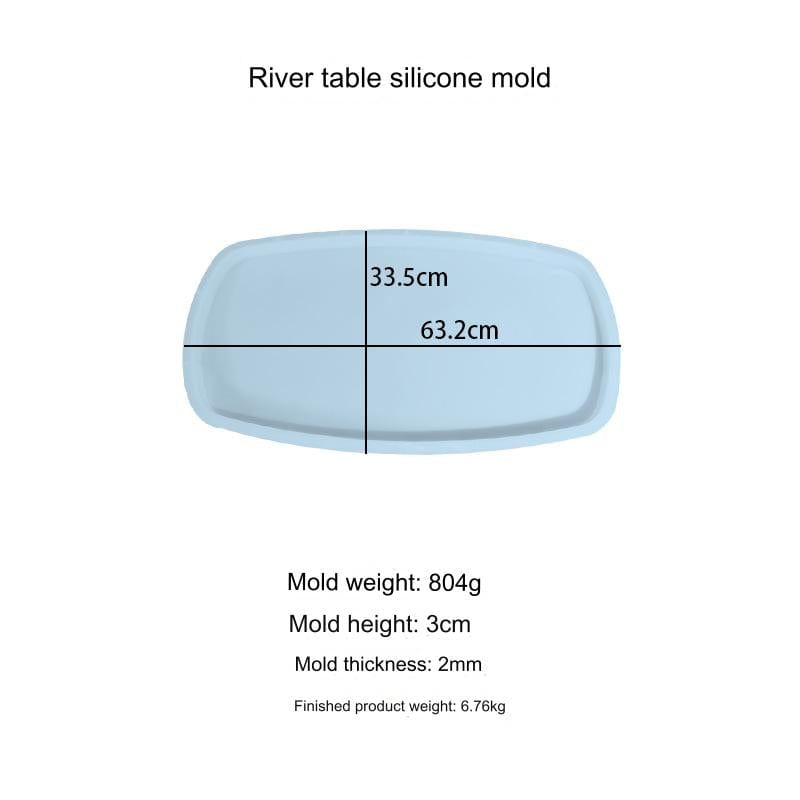 My Store Silicon Mould Rectangle With Round Edges Table Top Mould